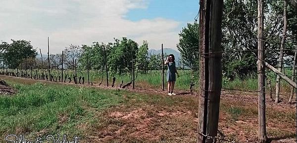  City girl pretends to be intrested in grapes to get fucked by the farmer! He gets horny and he fucks her throat and pussy wildly!